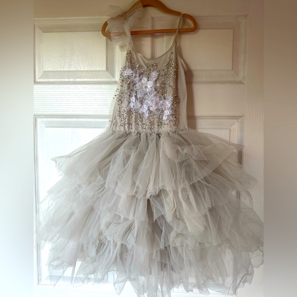 Tutu Du Monde very subtle gray dress with flower detail